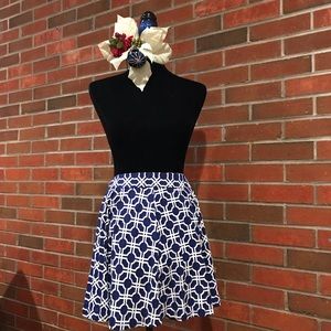 Navy & White Skirt